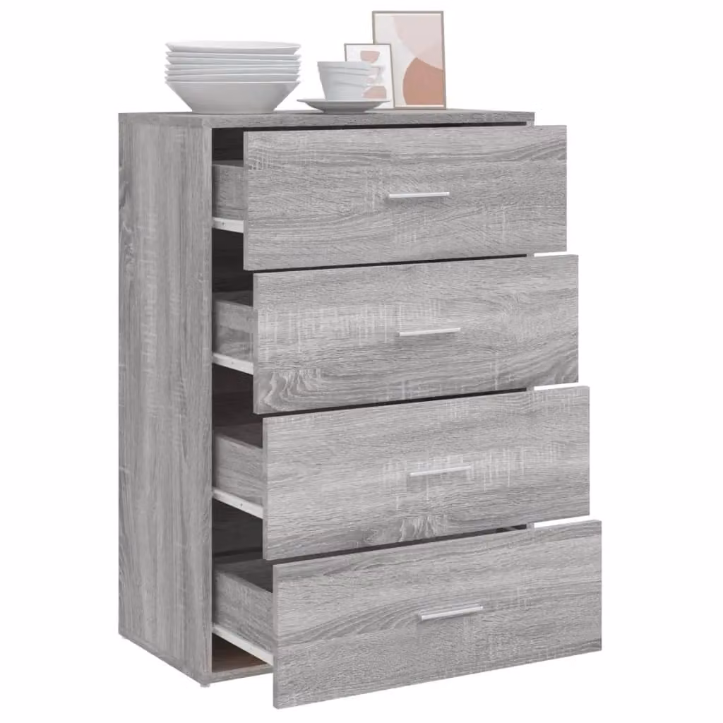 Berkfield Home Grey Sonoma Sideboard in Engineered Wood W/D/H: 60 x 31 x 84 cm