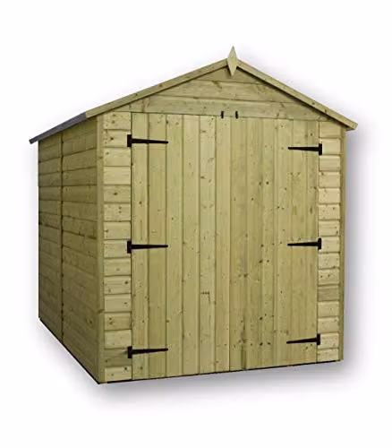 EMS Retail Empire 9500 Premier Apex Garden Shed with Double Doors, Pressure Treated Shiplap Tongue and Groove Wood, W: 182.88 cm, D: 243.84 cm
