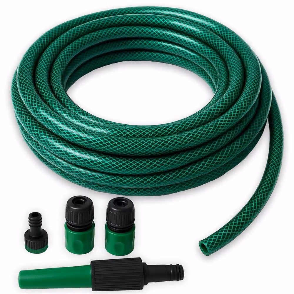 SPETLEK Green PVC Garden Hose Set with Nozzle and 4 Spray Patterns, 15m – 3