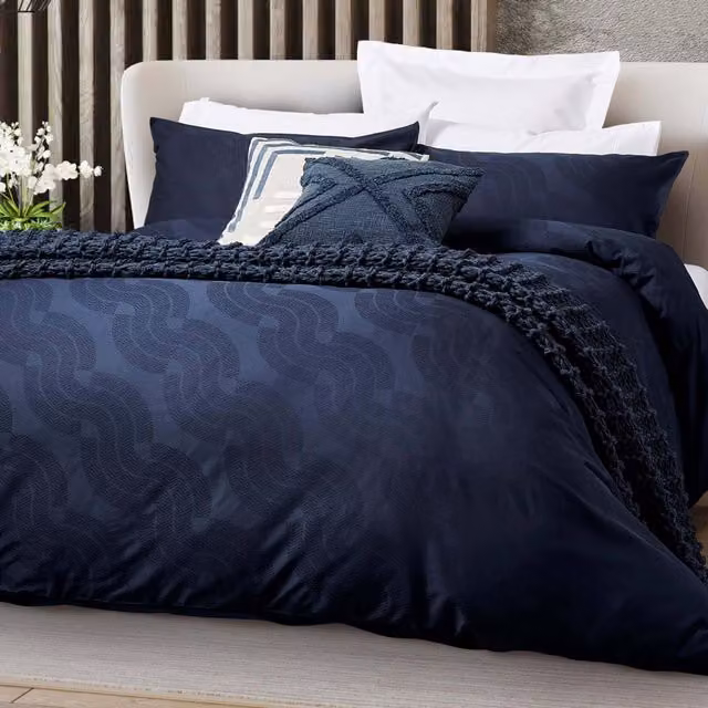 Nalu Nicole Scherzinger Leilani Reversible Mako Satin Cotton Duvet Cover and Pillowcase Set, Blue, W: 180 cm, H: 200 cm – 5