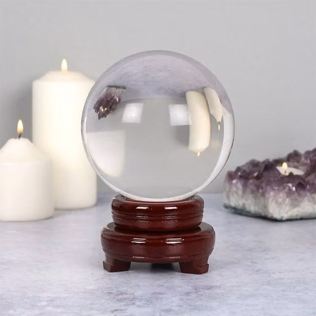 Uniqueful Clear Glass Crystal Ball with Stand, Diameter: 13 cm – 1
