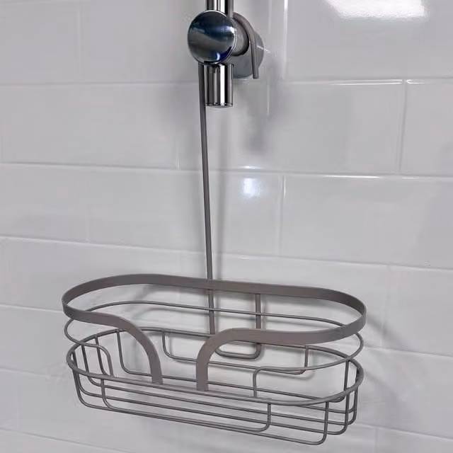 Showerdrape Dante Mini Hanging Stainless Steel Shower Caddy in Beige, W/D/H: 32.0 x 27.0 x 12.0 cm – 1