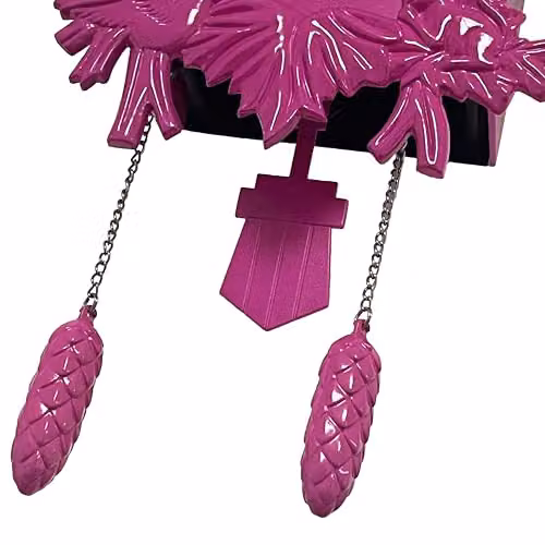 WALPLUS Pink Vintage Cuckoo Clock with Pendulum, W/H: 20.2 x 37 cm – 6