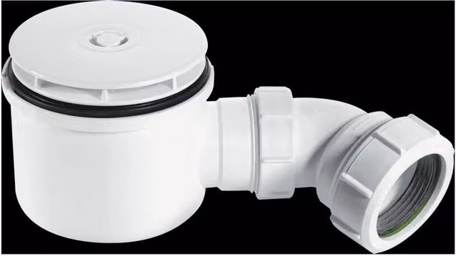 McAlpine Round White Plastic Water Seal Shower Trap with 1.5 inch Bend – 1