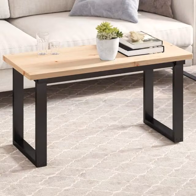 Berkfield Home Rectangular Solid Wood Pine Table Top, Brown, W: 90 cm, D: 40 cm, H: 2.5 cm – 1