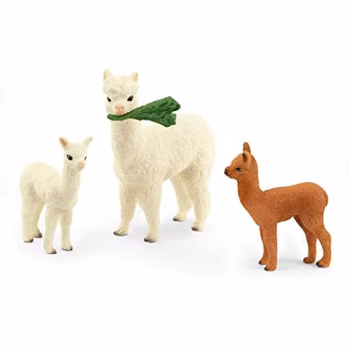 Schleich 42544 Alpaca Set in White and Brown