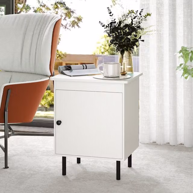 Costway Modern 2-Tier White Bedside Table for your Bedroom