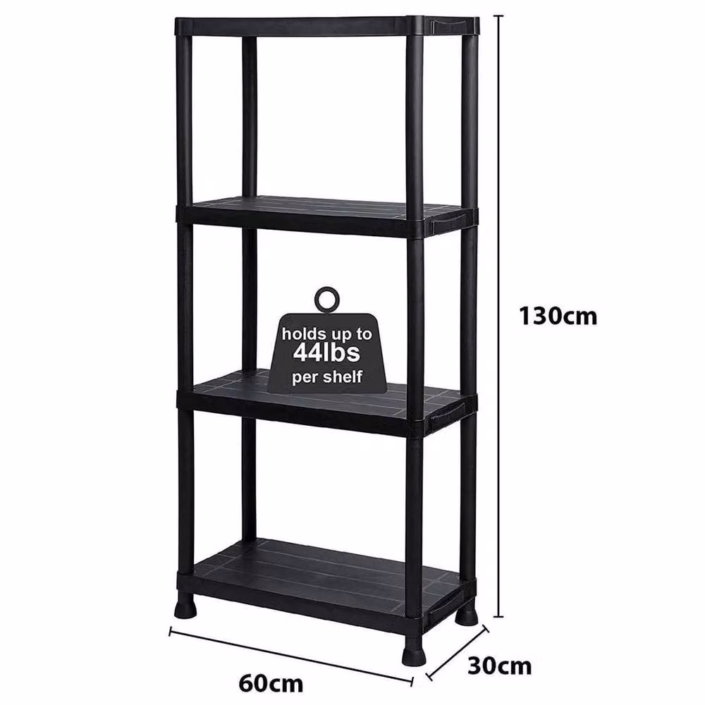 NESTLUNE 4 Tier Plastic Storage Shelving Racking in Black – 2