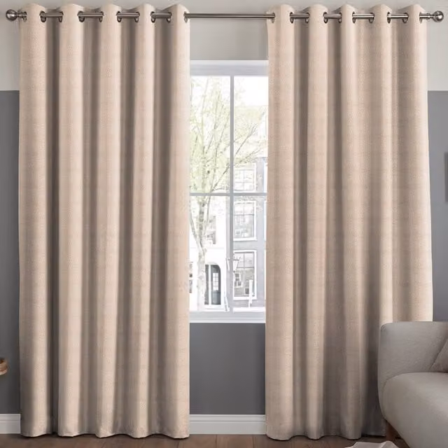 Arkona Simply Collection Made to Measure Blackout Fabric Panel Curtain in Beige
