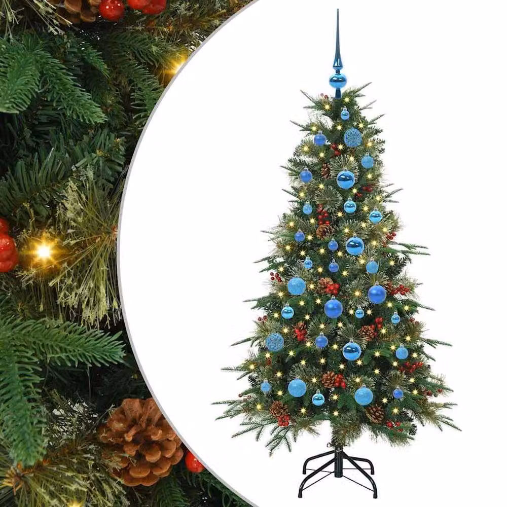 Berkfield Home Elegant Green Artificial Hinged Christmas Tree, Height: 150 cm – 3