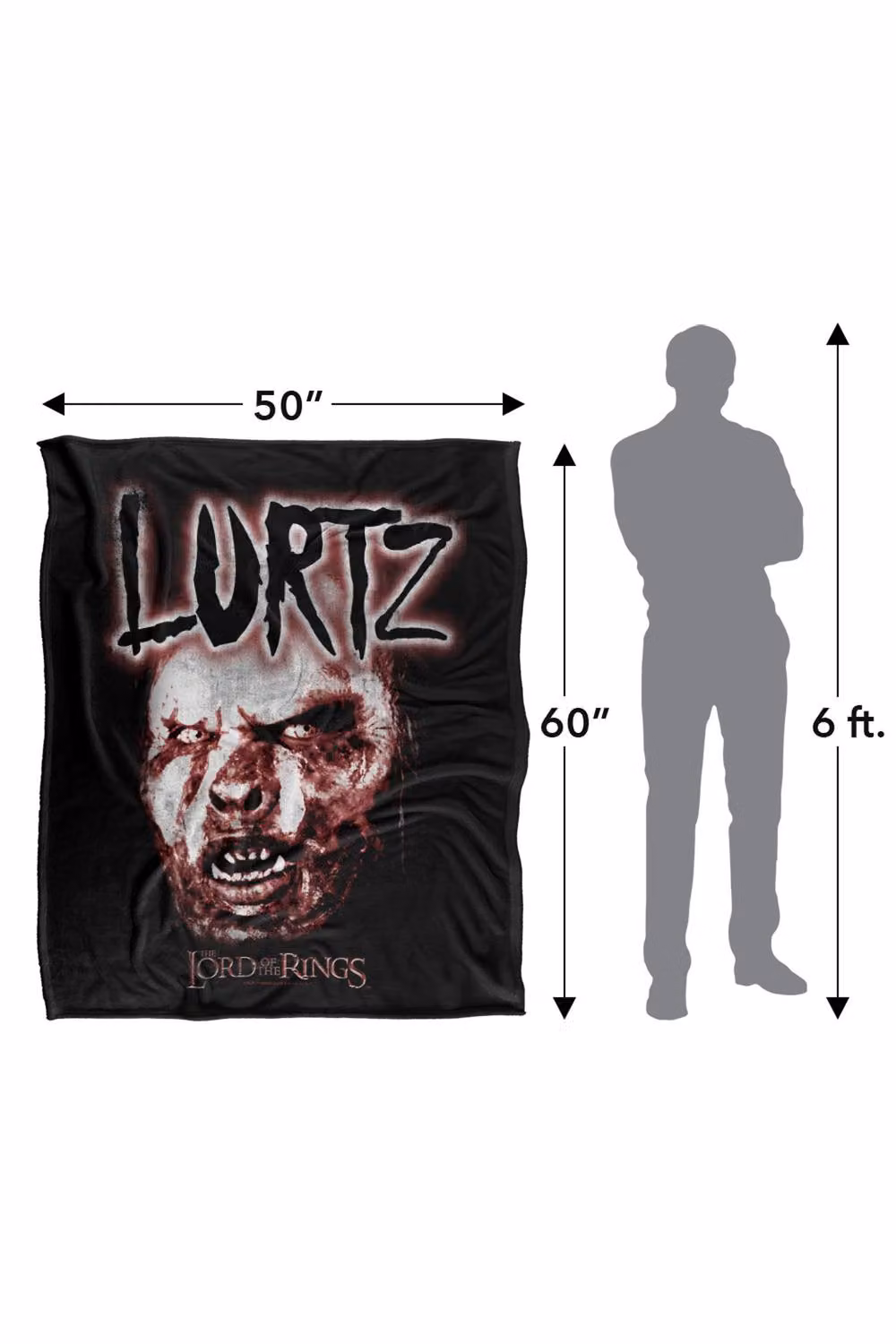 Warner Bros. Lord Of The Rings Evil Lurtz Super Soft Fleece Throw Blanket, Multicolour, W/D/H: 91.44 x 147 x 1 cm – 8