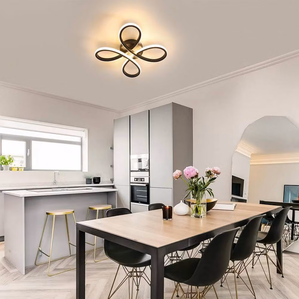 COMELY Modern 30W LED Ceiling Light in Black with 3000K Warm White Light – 2