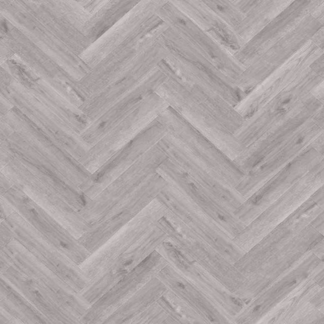 Allo(RBH) Metallic Silver Wood Effect SPC Click Luxury Vinyl Tile Herringbone 5.2mm