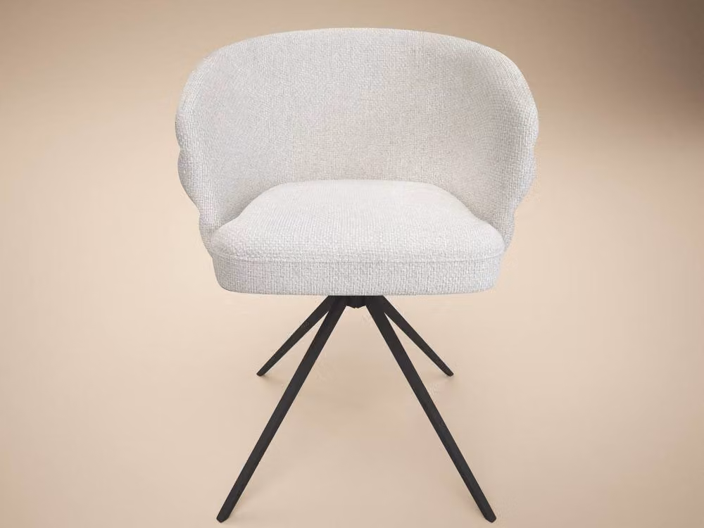 Solace+Co Eira Beige Fabric Swivel Dining Chair Set of 2 – 2