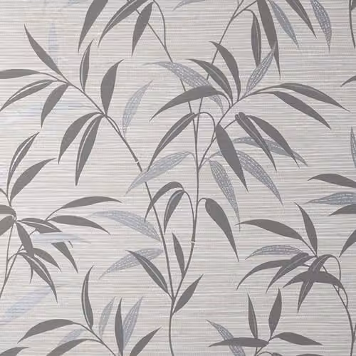 Crown Fusion Leaf Soft Grey Botanical Floral Washable Wallpaper Roll