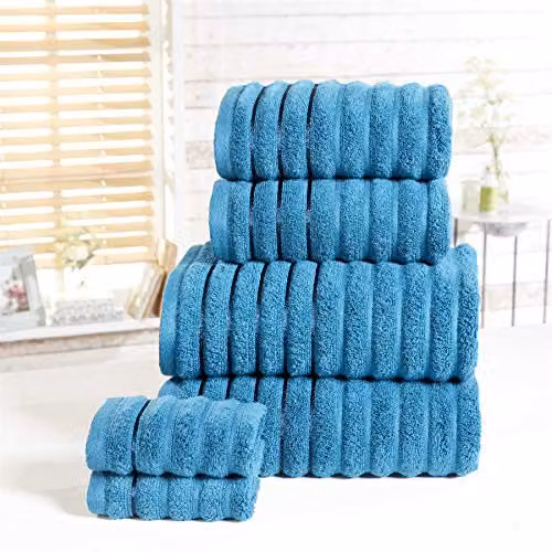 Rapport Home 6 Piece Cotton Towel Bale Set in Petrol Blue