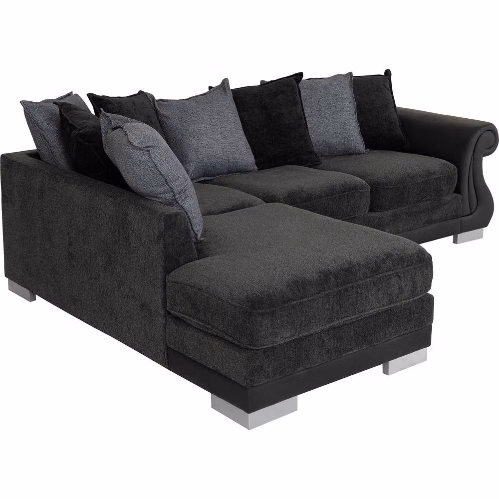 Seconique Elsa Left Hand Corner Sofa in Grey Fabric – 3