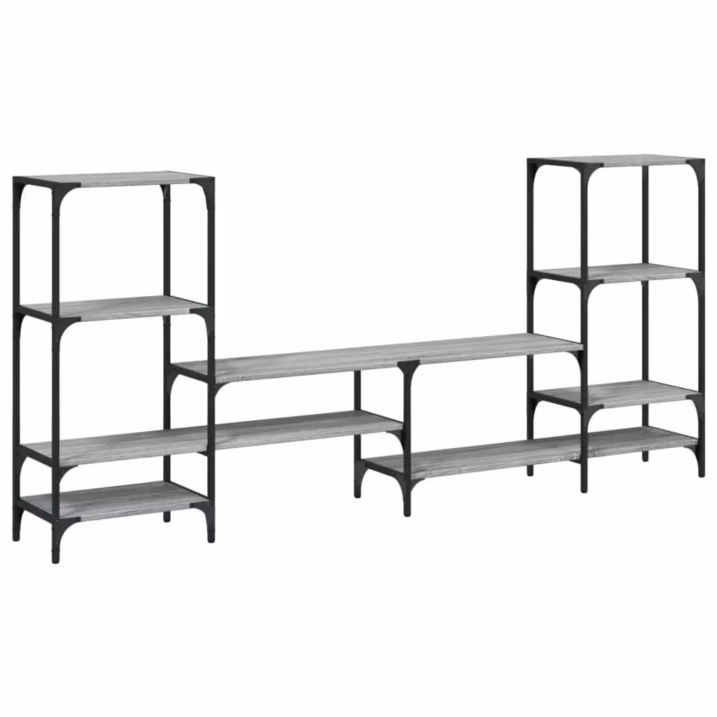 Berkfield Home Grey Sonoma TV Cabinet in Engineered Wood W: 206.5 cm, D: 28.5 cm, H: 95 cm – 2