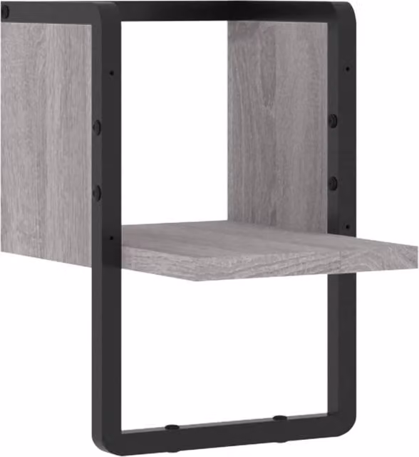 Berkfield Home Wall Mounted Shelf with Hanging Rod in Grey Sonoma, W/D/H: 20 x 25 x 30 cm – 1
