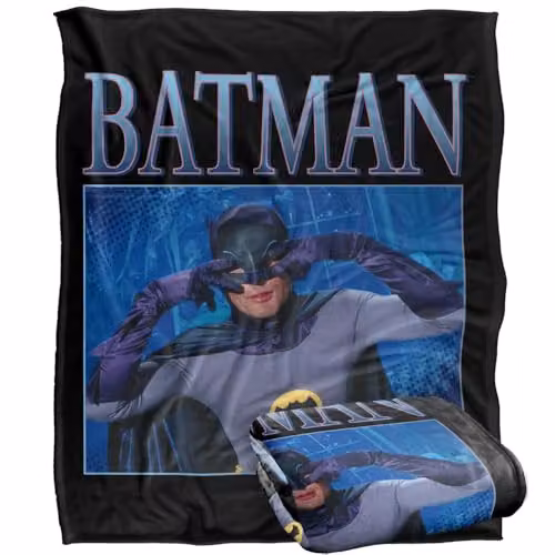 LOGOVISION Batman Classic TV Series Super Soft Fleece Throw Blanket, Multicolour, W: 152 cm, D: 127 cm – 1