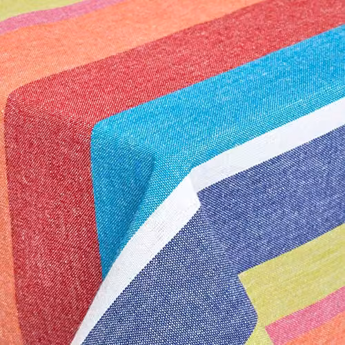 Homescapes Multicolour Striped Cotton Rectangular Tablecloth, W: 137 cm, L: 178 cm – 3