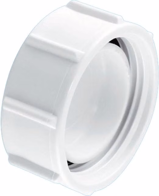 McAlpine T23 1.5 inch Plastic Blank Cap with Nut for BSP Threads in White
