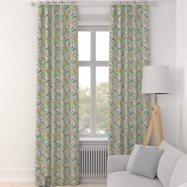 Terrys Snape Made to Measure Blackout Fabric Curtain Panel with Eyelets in Multicolour Tropical Floral Design
