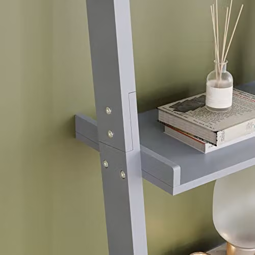 Vida Designs York 5 Tier Ladder Bookcase, Grey, H 189 x W 56 x D 32.5 cm – 3