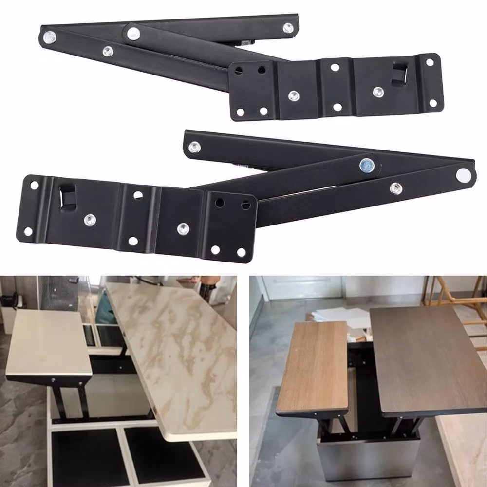 FLAVORA Heavy Duty Steel Hydraulic Hinges in Black, 2 Pack, W: 520 mm, H: 10000 mm – 1