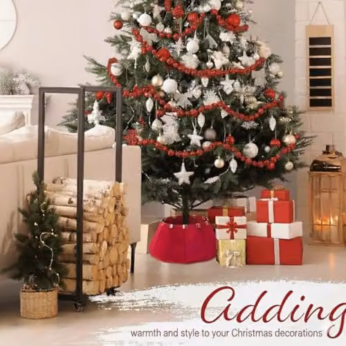 Deco Express Red Velvet Christmas Tree Skirt – 6