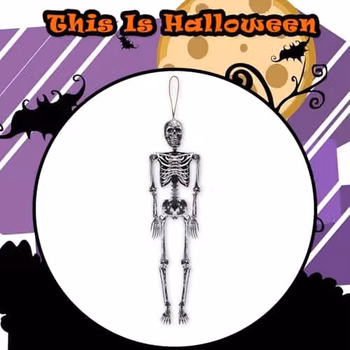 VFM e-Store Silver Hanging Skeleton Halloween Party Decoration, Height: 60 cm – 8