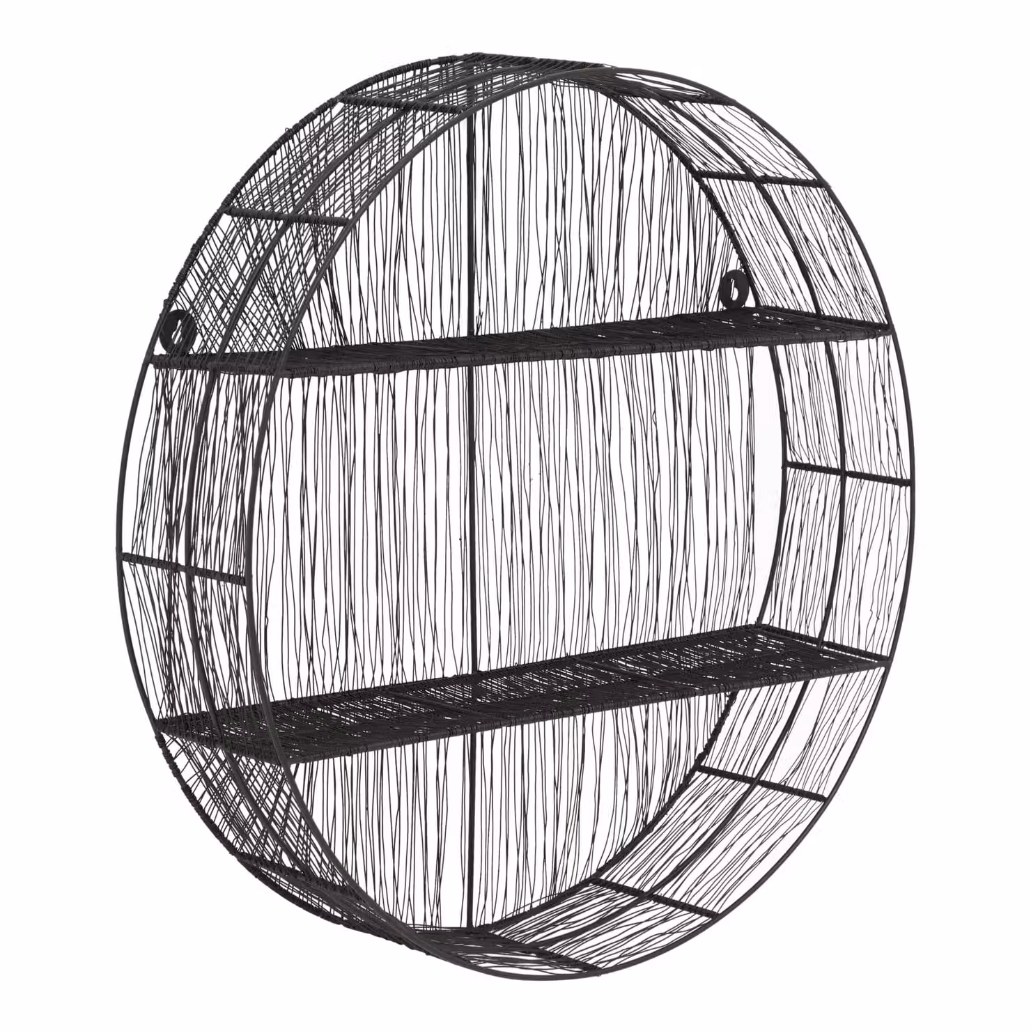 Orsina Modern Metal Round Wall Shelf in Matt Black – 4