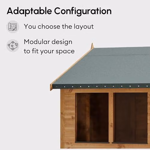 Powersheds Premium Pent Wooden Garden Shed with Double Doors in Natural Brown – 2