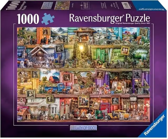 Ravensburger Library of Dogs 1000 Piece Jigsaw Puzzle, Multicolour