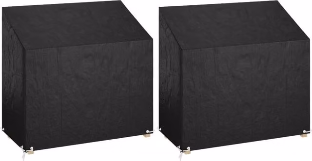 Berkfield Home Water-Repellent Garden Bench Covers, 2 Pack, Black, W: 130 cm, D: 70 cm, H: 70-88 cm – 1