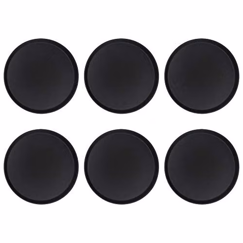 Argon Tableware Black Round Non-Slip Rubberised Serving Trays, Pack of 6, Diameter: 40 cm – 1