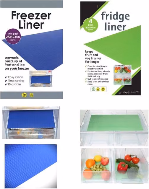 Toastabags Fridge and Freezer Drawer Liners for Fruit and Vegetables, Blue and Green