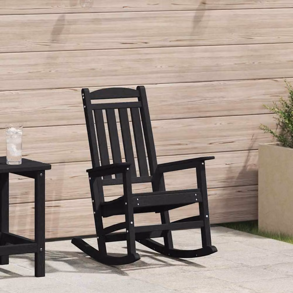 Berkfield Home Garden Black Rocking Chair with Armrests, W/D/H: 70 x 92 x 107.5 cm – 2