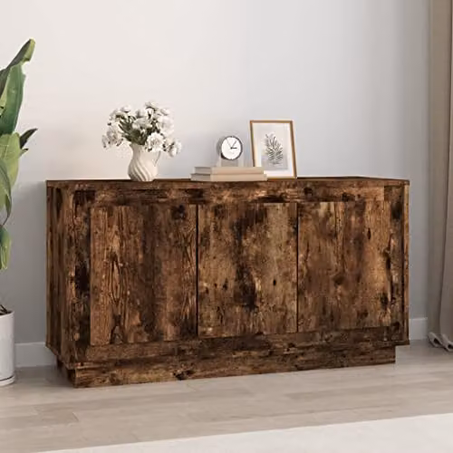 vidaXL Smoked Oak Sideboard in Brown, W/D/H: 102 x 35 x 55 cm – 2
