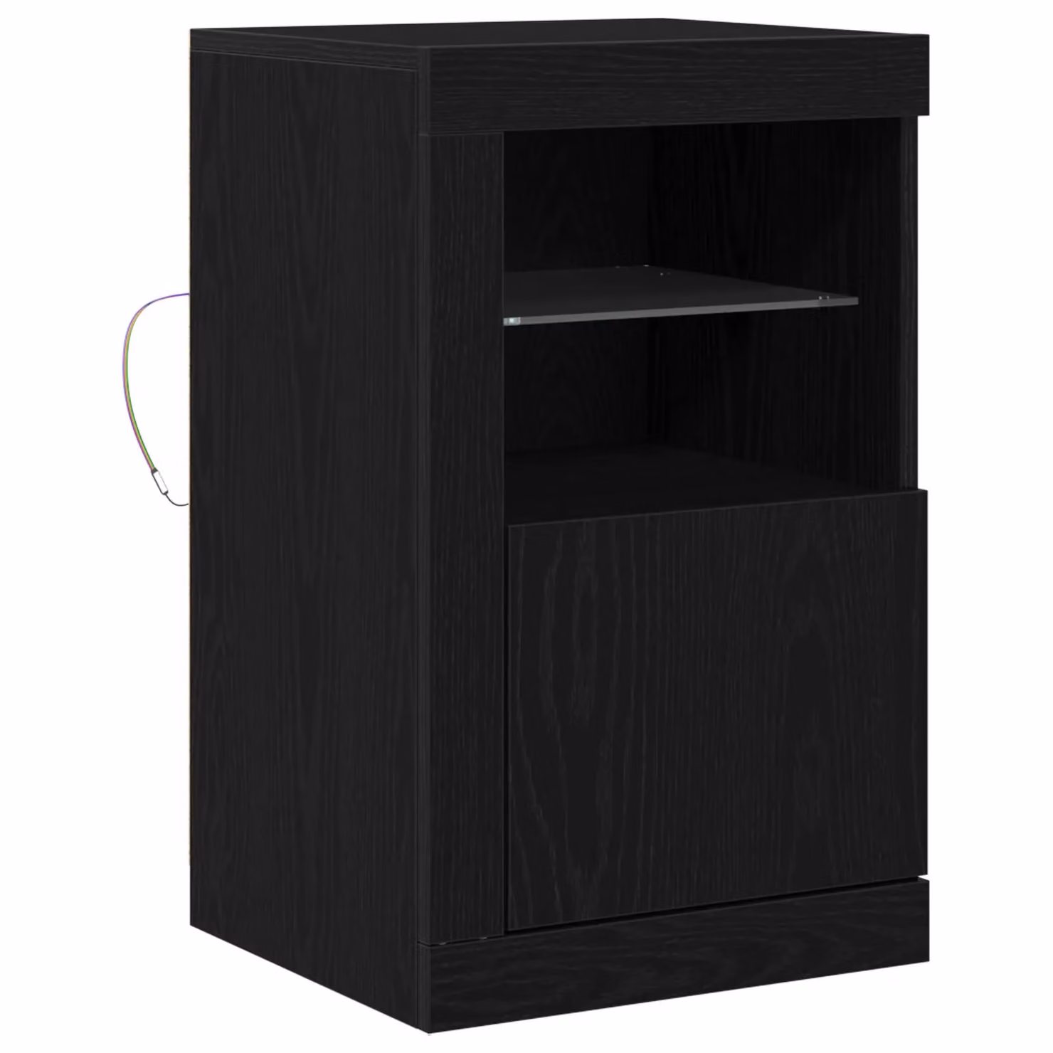 Berkfield Home Black Oak Sideboard with Integrated LED Lighting W/D/H: 41 x 37 x 67 cm – 2