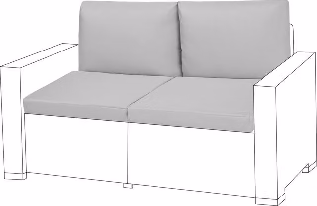 Gardenista Water Repellent Grey Rectangular Outdoor Rattan Furniture Replacement Cushion Set of 4
