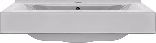 Berkfield Home Rectangular Ceramic Wash Basin with Overflow in Silver and White, W/D/H: 60 x 46 x 16 cm