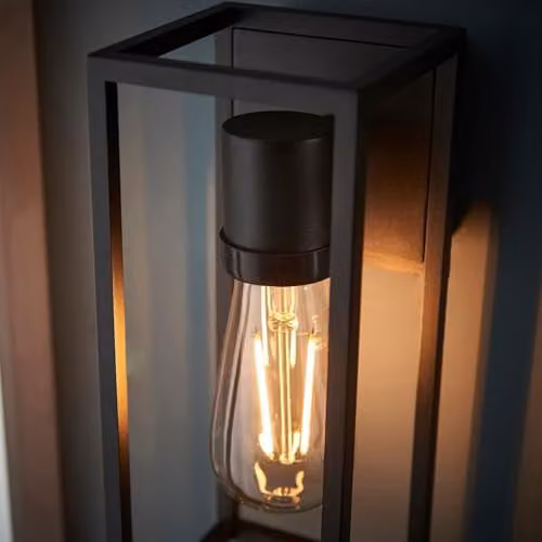Endon Toledo Table Lamp in Matt Black Metal with Transparent Glass – 4