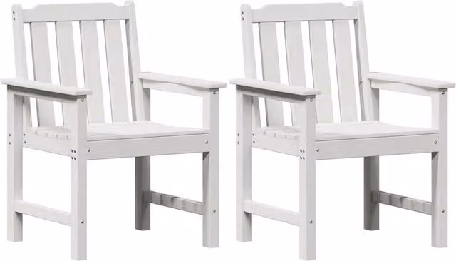 Berkfield Home Set of 2 Modern White HDPE Garden Dining Chairs – 1