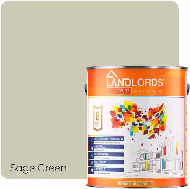 Landlords Paint Weatherproof Quick Drying Water Based Garden and Wood Paint in Green, 20 l