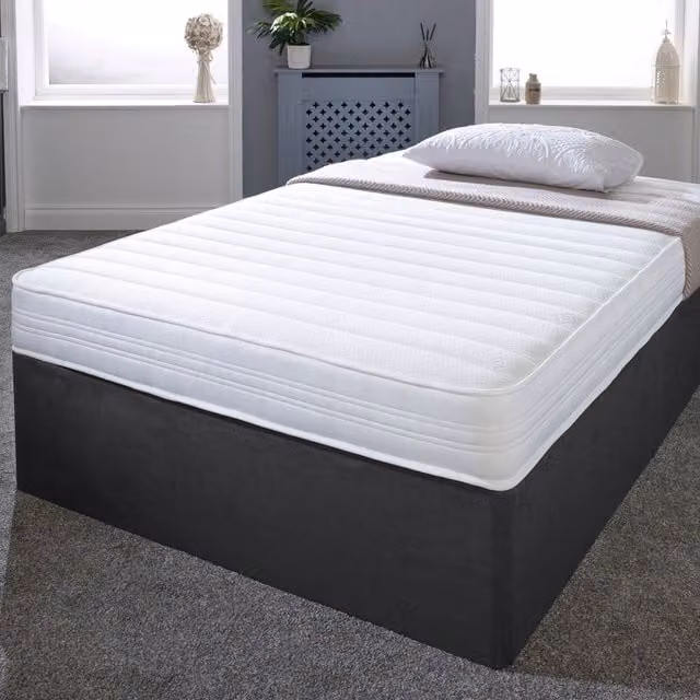 eXtreme Comfort Ltd Sirocco White Hybrid Memory Foam and Spring Mattress, White, W/D/H: 140 x 200 x 18 cm