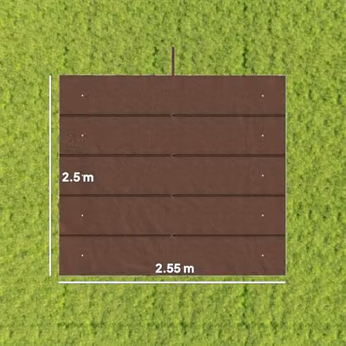 Outsunny Brown Retractable Pergola Shade Cover Replacement, W: 255 cm x D: 250 cm – 3