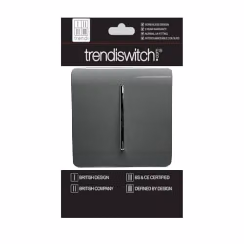 Trendi Modern Plastic 1 Gang 3 Way Intermediate Light Switch in Grey – 2