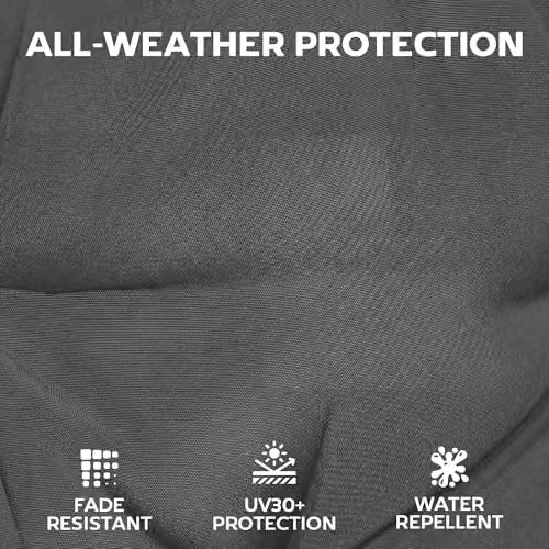 Outsunny Set of 4 Waterproof Garden Chair Cushions in Grey, W: 53 cm, H: 112 cm – 4