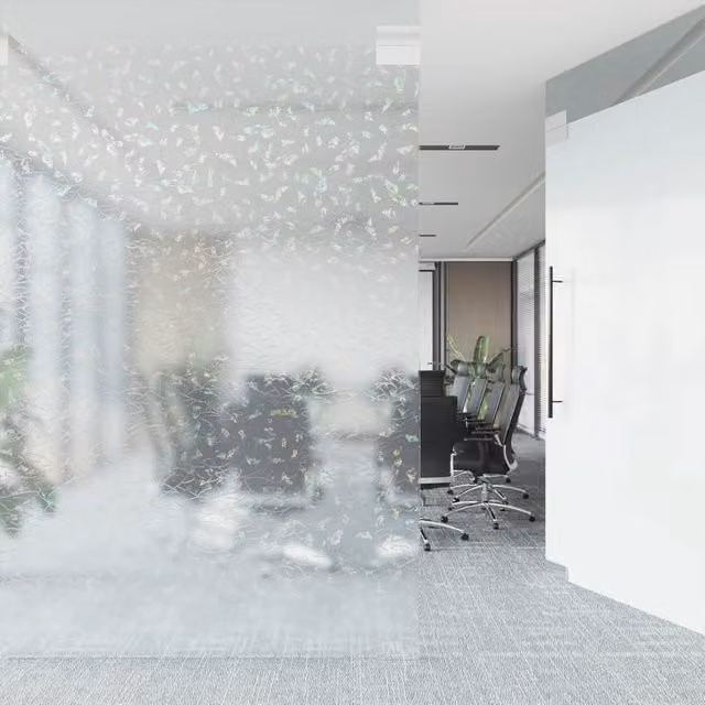 Berkfield Decorative Frosted 3D Rainbow Pattern Window Film, White, W: 90 cm, H: 2000 cm